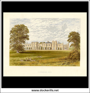Panshanger Park, Nr Hertford, Hertfordshire, England. Antique Print, Chromoxylograph 1880.