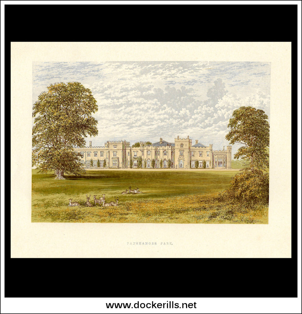 Panshanger Park, Nr Hertford, Hertfordshire, England. Antique Print, Chromoxylograph 1880.
