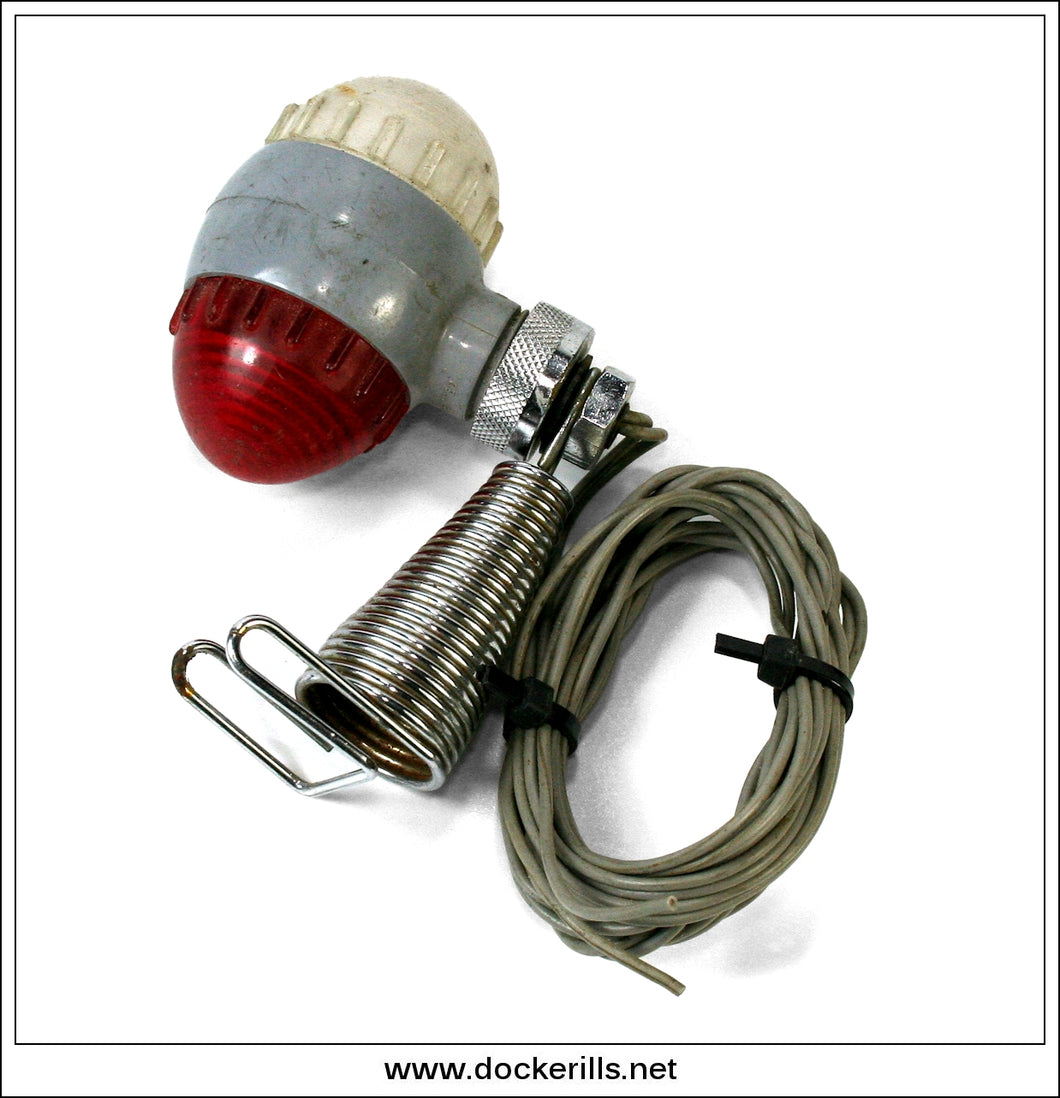 Vintage Clip On Automotive Parking Light And Cable. Chrome Fittings