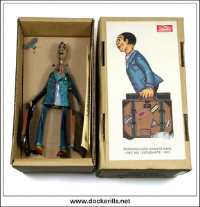 Estudiante (Student) Ref. 852, 1933, Paya, Spain. Vintage Tin Plate Novelty Toy 2.