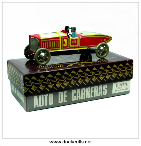 Auto De Carreras, Spain. Vintage Tin Plate Clockwork Racing Car 1.