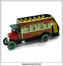 Autobus La General - 1936, Paya, Spain. Vintage Tin Plate Clockwork Bus Toy 2.