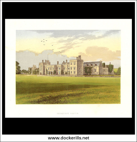 Penshurst Castle, Near Penshurst, Kent, England. Antique Print, Chromoxylograph 1880.
