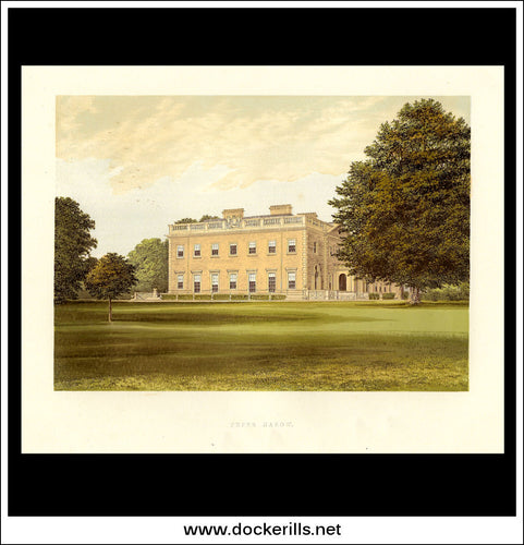 Peper Harow, Near Godalming, Surrey, England. Antique Print, Chromoxylograph 1880.