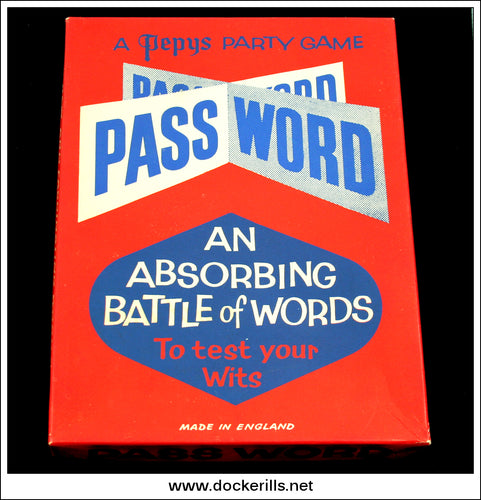 Password, Pepys, Vintage Party Game.
