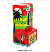 Automatic Chocolate Machine, Vintage Tin Plate Novelty Money Box, Peter Pan Regd, Great Britain.