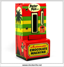Neapolitan Automatic Chocolate Machine, Vintage Tin Plate Novelty Money Box, Peter Pan Regd, Great Britain 3.