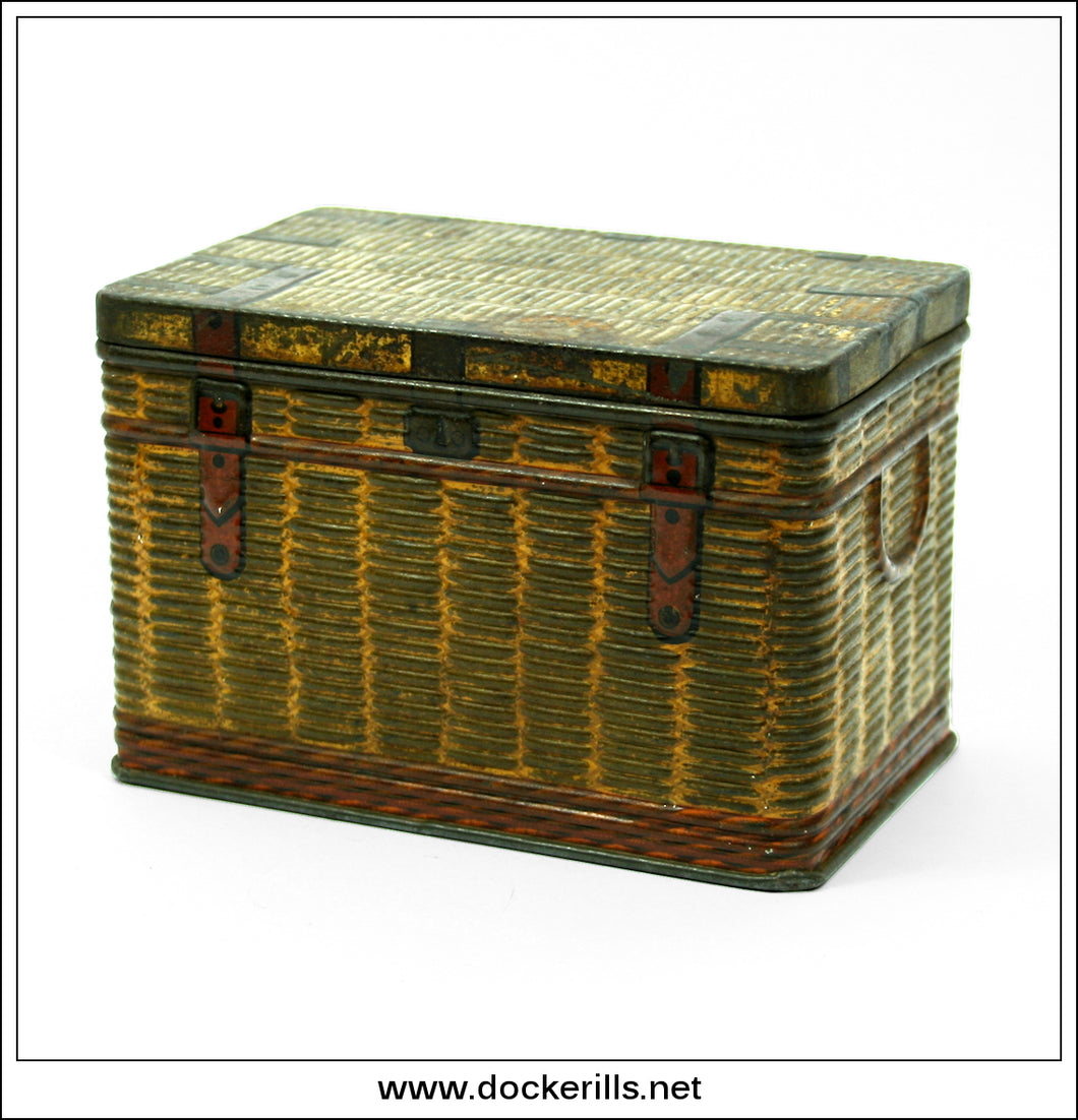 Vintage Picnic Basket Shaped Toffee Tin 1