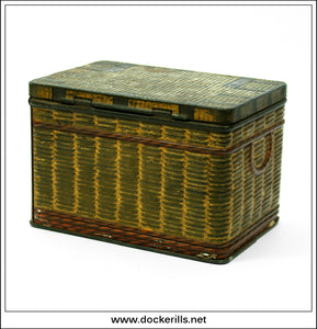 Vintage Picnic Basket Shaped Toffee Tin 2.