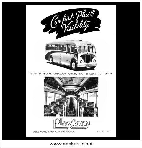 Plaxtons Luxury Coach. Original Vintage Advert From August, 1950.