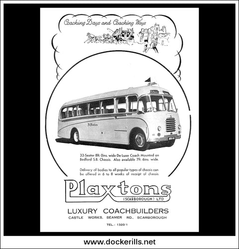 Plaxtons Luxury Coach. Original Vintage Advert From February, 1952.