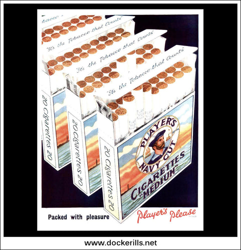 Player's Navy Cut Cigarettes. Original Vintage Advert From October 9th, 1954.