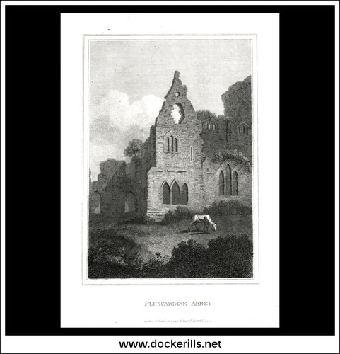 Pluscardine Abbey, Moray, Scotland. Antique Print, Copper Plate Engraving 1805.