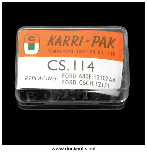 Karri-Pak Points / Contact Set CS. 114 - Replacing Ford 682F.12107AA, Ford C6CH. 12171. New, Unused.