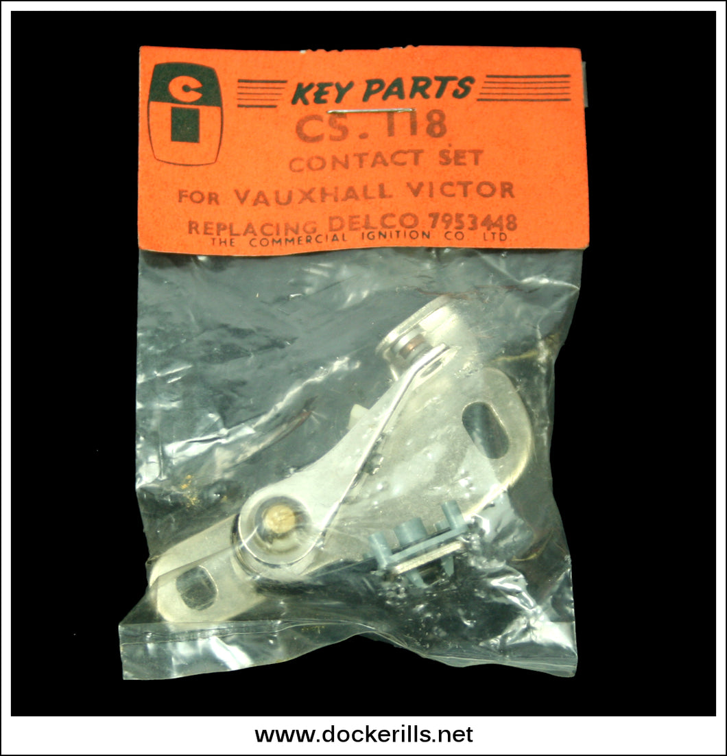 Key Parts Points / Contact Set CS. 118 - Vauxhall Victor. Replacing Delco 7953448. New, Unused.