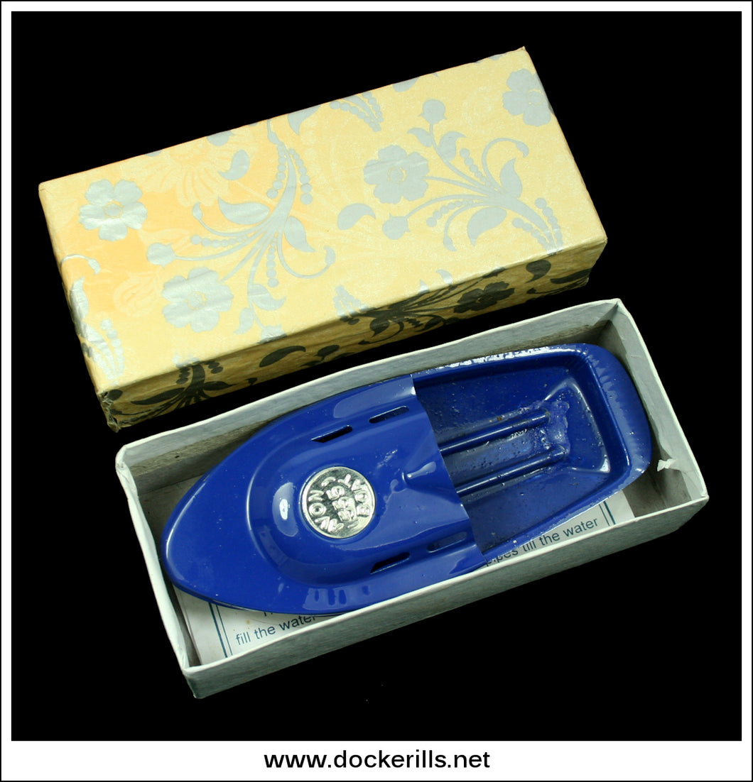 Pop Pop Boat 'Avon 555 Boat'. Tin Plate Novelty Toy, India.