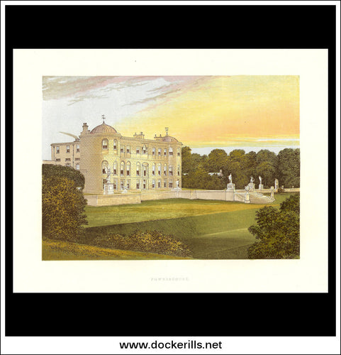 Powercourt, Near Enniskerry, Co. Wicklow, Ireland. Antique Print, Chromoxylograph 1880.