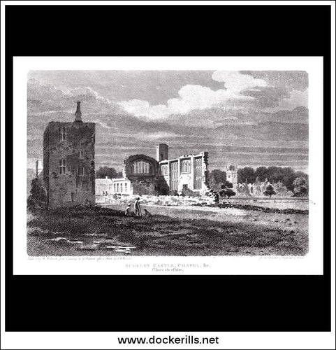 Sudeley Castle Chapel, Gloucestershire, England. Antique Print, Copper Plate Engraving 1805.