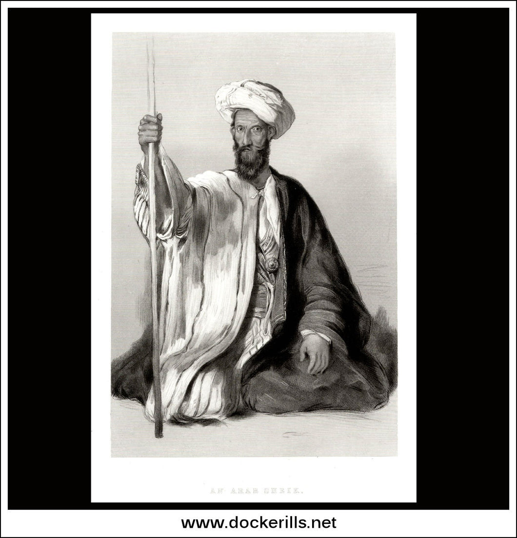 An Arab Sheik, Sir D. Wilkie R.A., Antique Print, Steel Engraving c. 1875.