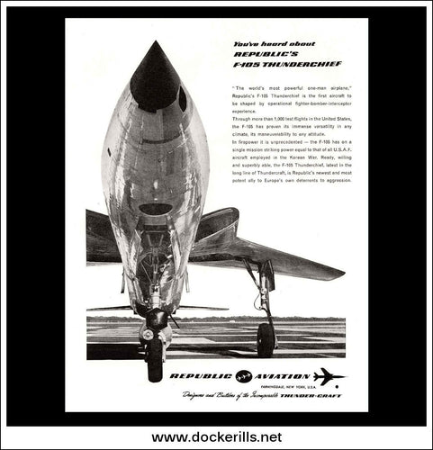 Republic Aviation F-105 Thunderchief. Original Vintage Advert From 1960.