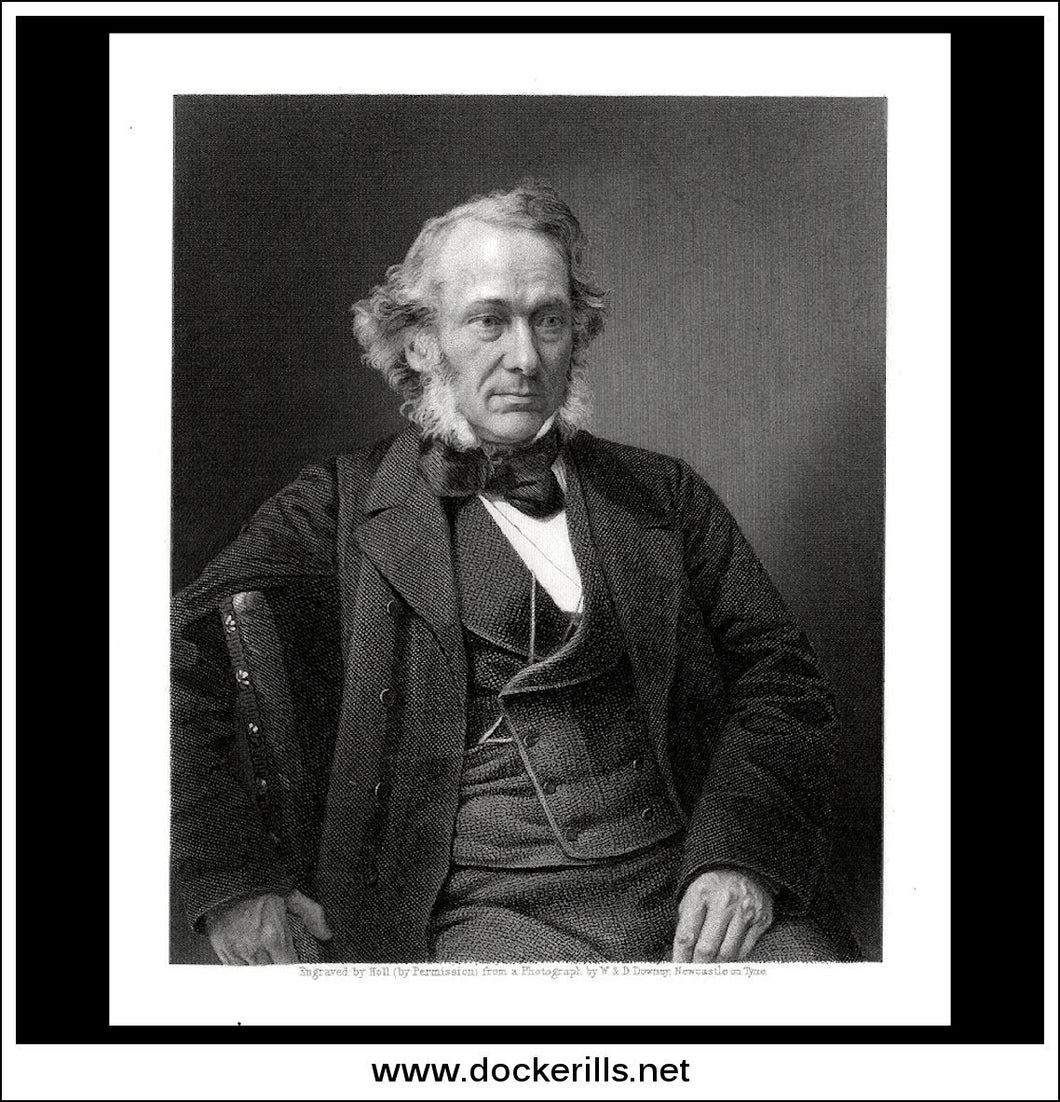 Richard Cobden. Antique Print, Steel Engraving c. 1880.