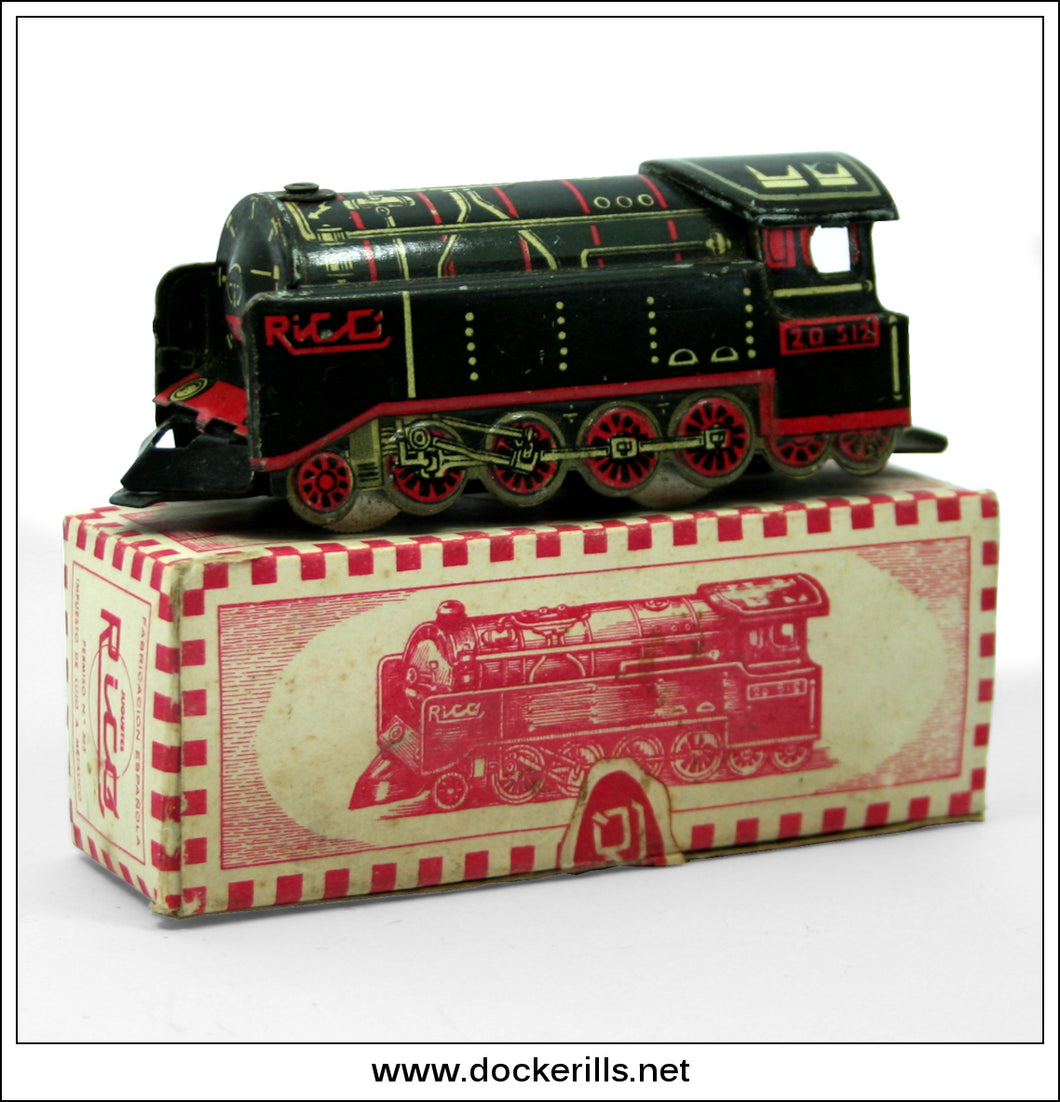Locomotora No. 144, Rico, Spain. Vintage Tin Plate Novelty