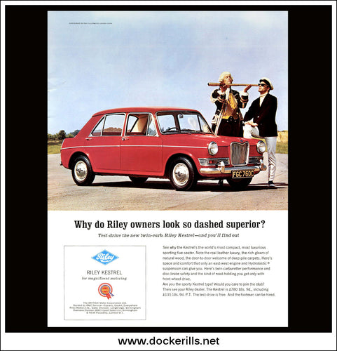 Riley Kestrel. Original Vintage Advert From 1965.