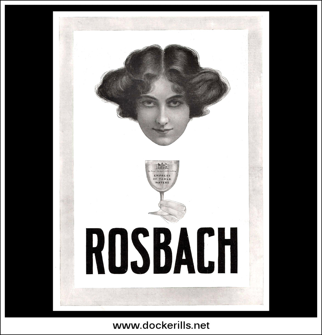 Rosbach Table Waters. Original Vintage Advert From July 29th, 1905.