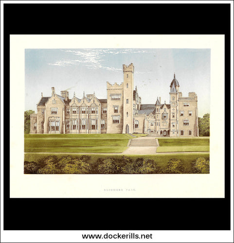 Rossmore Park, Near Monaghan, Co. Monaghan, Northern Ireland. Antique Print, Chromoxylograph 1880.