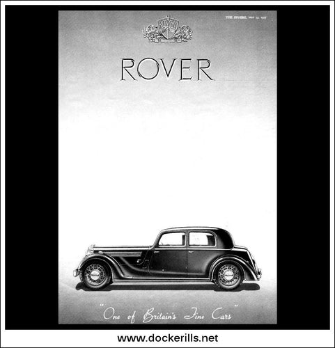Rover One Of Britain's Fine Cars. Original Vintage Advert From May 15th 1937