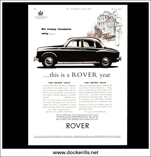 Rover 105/R 105/S P4. Original Vintage Advert From March 30th 1957