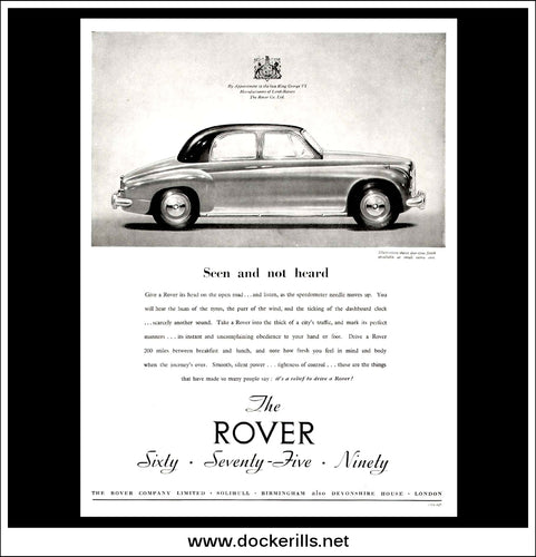 Rover 60 75 90. P4. Original Vintage Advert From September 22nd 1954