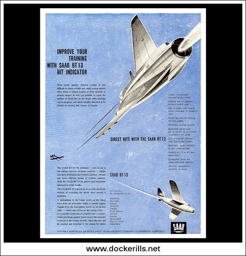 Saab BT 13 Hit Indicator. Original Vintage Advert From 1960.