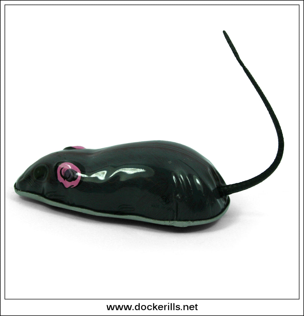 Mouse. Vintage Tin Plate Novelty Toy. Saito, Japan.