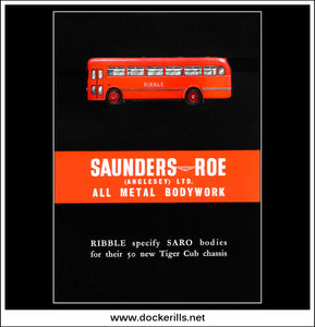 Saunders Roe Single-Deck Bus. Saro. Original Vintage Advert From January, 1953. Ribble.