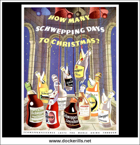 Schweppes. Original Vintage Christmas  Advert From December, 1953.