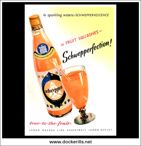 Schweppes Fruit Squashes. Original Vintage Advert From June 17th, 1950.