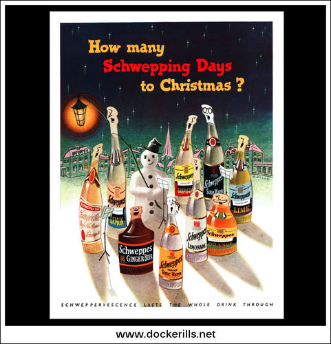 Schweppes. Original Vintage Christmas  Advert From December, 1951.
