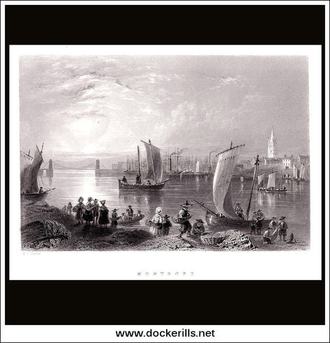 Antique print a View Of Montrose In Forfarshire Scotland