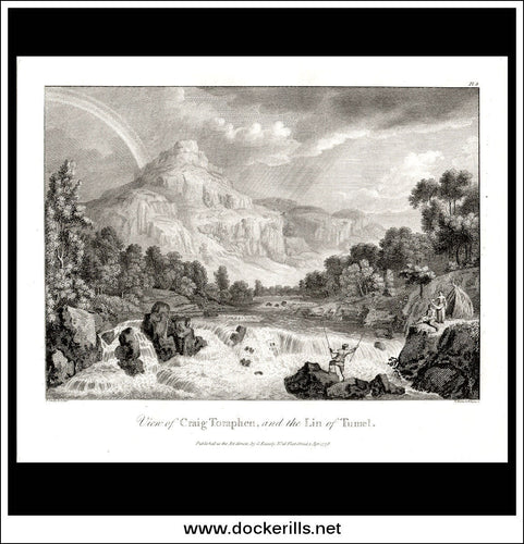 Antique Print A View Of Craig Toraphen And The Lin Of Tumel Perthshire Scotland
