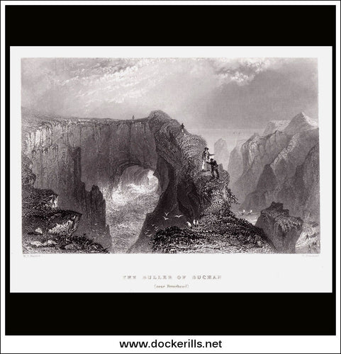 The Buller Of Buchan (Near Peterhead), Scotland. Antique Print, Steel Engraving 1840.
