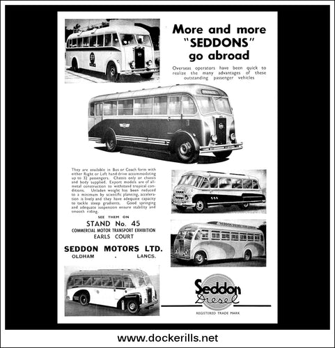 Seddon Bus/Coach. Original Vintage Advert From August, 1950.