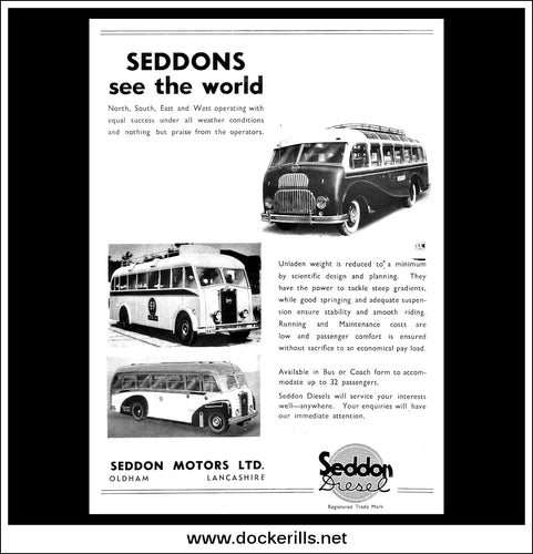 Seddon Bus/Coach. Original Vintage Advert From December, 1950.