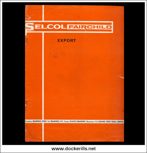 Original Vintage Sales Catalogue / Brochure c. 1965 for Selcol Fairchild Ltd., England. Plastic Toy Manufacturer.