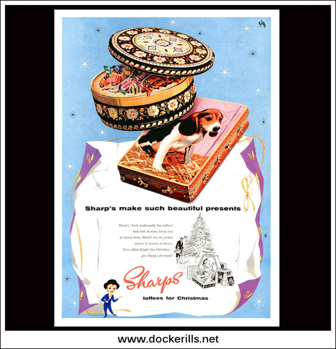 Sharp's Toffees For Christmas. Original Vintage Advert From December 10th, 1957.