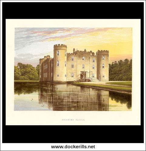 Shirburn Castle, Near Tetsworth, Oxfordshire, England. Antique Print, Chromoxylograph 1880.