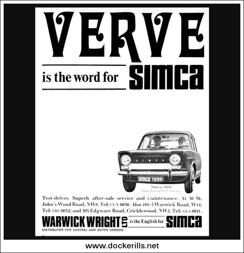 Simca 1000. Original Vintage Advert From July, 1966.