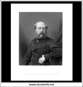 Sir Henry Edwards Bart. Antique Print, Steel Engraving c. 1880.. Antique Print, Steel Engraving c. 1880.