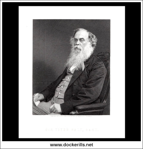 Sir Titus Salt Bart. Antique Print, Steel Engraving c. 1880.