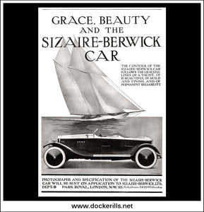 Sizaire-Berwick. Original Vintage Advert From August 23rd 1919